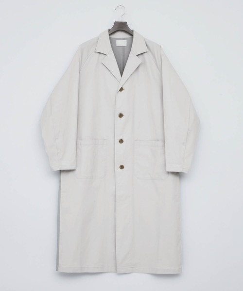 ENDER PRODUCTS（エンダープロダクツ）の「ストレッチツイル 背面切替 オーバーサイズチェスターコート【ENDER PRODUCTS/エンダープロダクツ】（チェスターコート・メンズ・ライトグレー/アイボリー・FREE）」の12枚目の写真