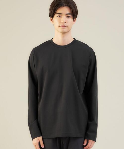 green label relaxing（グリーンレーベルリラクシング）の「クリーン ポンチ クルーネック 長袖 カットソー -抗菌- OVLG（Tシャツ/カットソー・メンズ・ブラック/オフホワイト/ダークグレー/ロイヤルブルー・S/M/L/XL/2XL）」の5枚目の写真