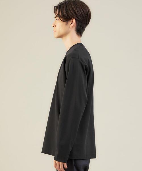 green label relaxing（グリーンレーベルリラクシング）の「クリーン ポンチ クルーネック 長袖 カットソー -抗菌- OVLG（Tシャツ/カットソー・メンズ・ブラック/オフホワイト/ダークグレー/ロイヤルブルー・S/M/L/XL/2XL）」の10枚目の写真