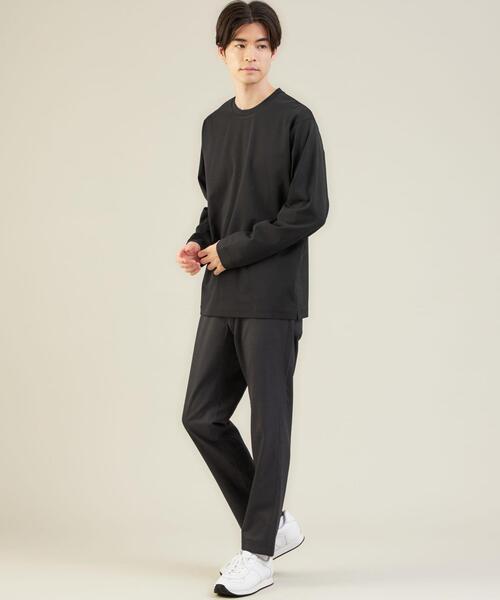 green label relaxing（グリーンレーベルリラクシング）の「クリーン ポンチ クルーネック 長袖 カットソー -抗菌- OVLG（Tシャツ/カットソー・メンズ・ブラック/オフホワイト/ダークグレー/ロイヤルブルー・S/M/L/XL/2XL）」の22枚目の写真