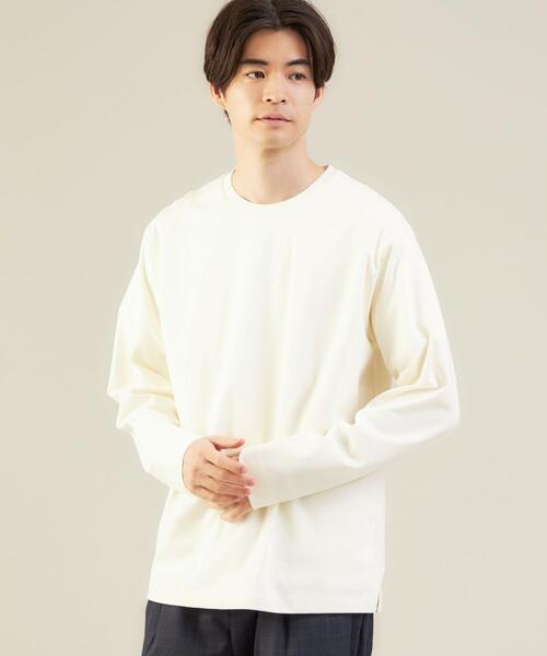 green label relaxing（グリーンレーベルリラクシング）の「クリーン ポンチ クルーネック 長袖 カットソー -抗菌- OVLG（Tシャツ/カットソー・メンズ・ブラック/オフホワイト/ダークグレー/ロイヤルブルー・S/M/L/XL/2XL）」の13枚目の写真