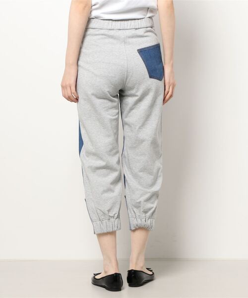 Three Four Time(スリーフォータイム)の「デニム×裏毛ドッキングパンツ(デニムパンツ・レディース・ブラック/ブルー・ONE SIZE)」の3枚目の写真