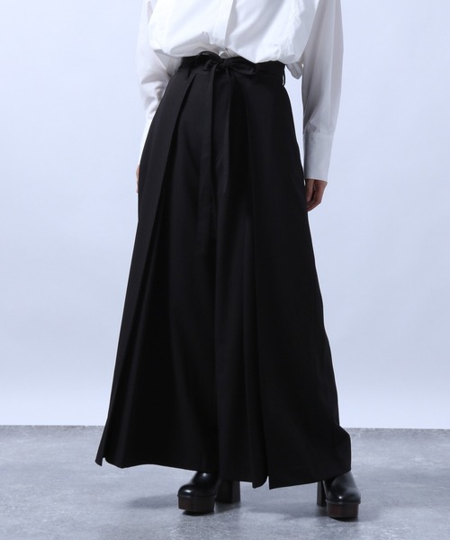 HARE(ハレ)の「フロントタックワイドパンツ(HARE)(スラックス・レディース・ブラック/グレー・FREE)」の11枚目の写真