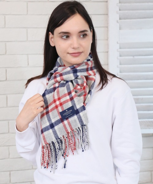 LONDON TRADITION（ロンドントラディション）の「【LONDON TRADITION/ロンドントラディション】ウールマフラー（マフラー・レディース・ブラック/ネイビー/その他/グレー系その他/レッド系その他・FREE）」の8枚目の写真