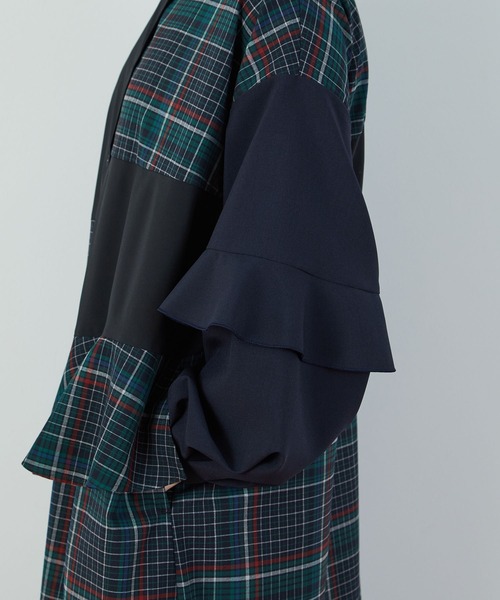 FRAPBOIS（フラボア）の「T/Rチェック ワンピース（ワンピース・レディース・ブラウン/グリーン・0/1）」の18枚目の写真