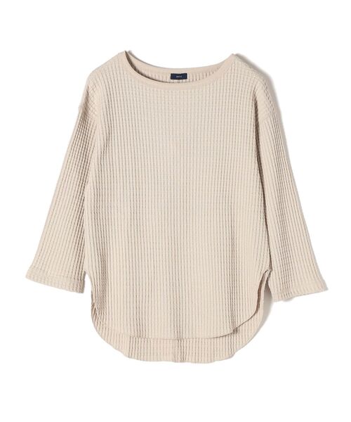 SHIPS（シップス）の「【WEB限定】ビッグワッフルベーシックカットソー◇（Tシャツ/カットソー・レディース・チャコールグレー/ベージュ/ライトブルー/キャメル・SMALL/MEDIUM）」の7枚目の写真