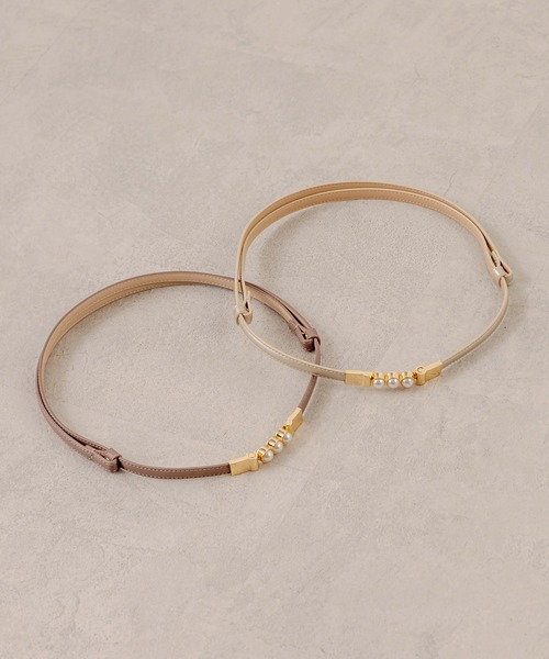 OLIVE des OLIVE（オリーブデオリーブ）の「パールベルト（ベルト・レディース・オフホワイト/ダークベージュ・FREE）」の7枚目の写真