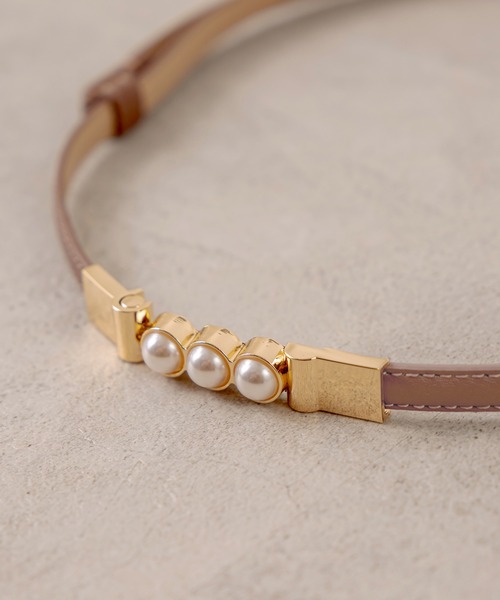 OLIVE des OLIVE（オリーブデオリーブ）の「パールベルト（ベルト・レディース・オフホワイト/ダークベージュ・FREE）」の9枚目の写真