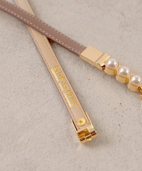 OLIVE des OLIVE（オリーブデオリーブ）の「パールベルト（ベルト・レディース・オフホワイト/ダークベージュ・FREE）」の8枚目の写真