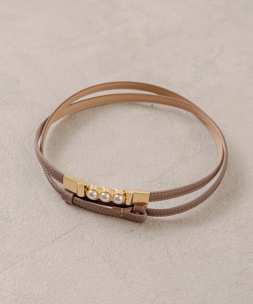 OLIVE des OLIVE（オリーブデオリーブ）の「パールベルト（ベルト・レディース・オフホワイト/ダークベージュ・FREE）」の6枚目の写真