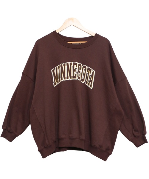 mili an deni（ミリアンデニ）の「カレッジロゴビッグスウェットPO（スウェット・レディース・チャコールグレー/ベージュ/グリーン/モカ・M/L）」の7枚目の写真