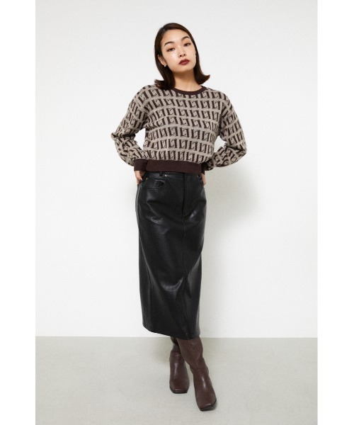 LAGUA GEM（ラグアジェム）の「MONOGRAM KNIT TOPS（ニット/セーター・レディース・ベージュ/ブラック/グリーン・FREE）」の21枚目の写真