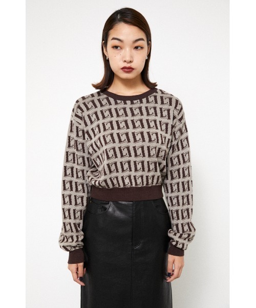 LAGUA GEM（ラグアジェム）の「MONOGRAM KNIT TOPS（ニット/セーター・レディース・ベージュ/ブラック/グリーン・FREE）」の17枚目の写真