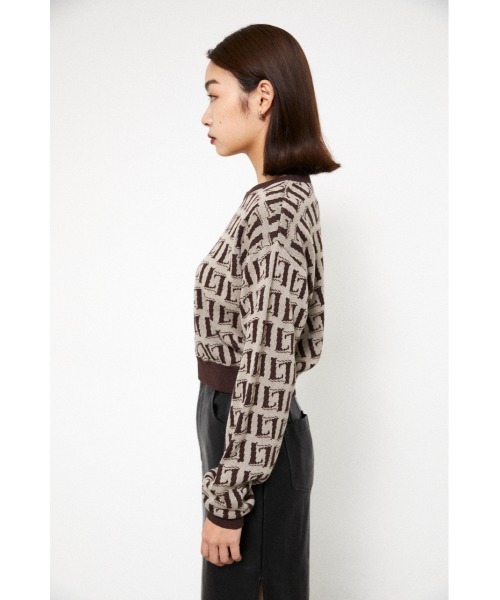 LAGUA GEM（ラグアジェム）の「MONOGRAM KNIT TOPS（ニット/セーター・レディース・ベージュ/ブラック/グリーン・FREE）」の14枚目の写真