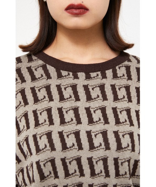 LAGUA GEM（ラグアジェム）の「MONOGRAM KNIT TOPS（ニット/セーター・レディース・ベージュ/ブラック/グリーン・FREE）」の11枚目の写真