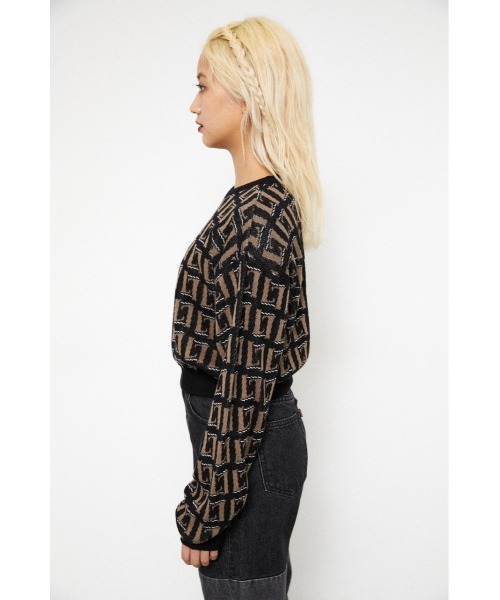 LAGUA GEM（ラグアジェム）の「MONOGRAM KNIT TOPS（ニット/セーター・レディース・ベージュ/ブラック/グリーン・FREE）」の16枚目の写真