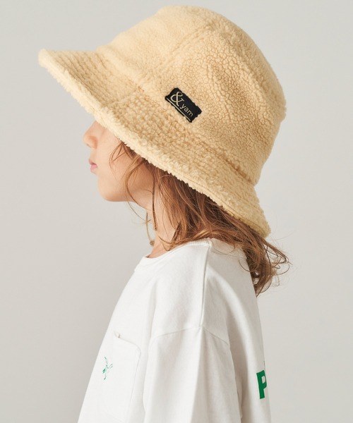 ＆yam（アンドヤム）の「ボアバケットハット【親子お揃い/リンクコーデ】（ハット・キッズ・ブラウン/グリーン/ベージュ/ブラック/グレー・FREE）」の5枚目の写真