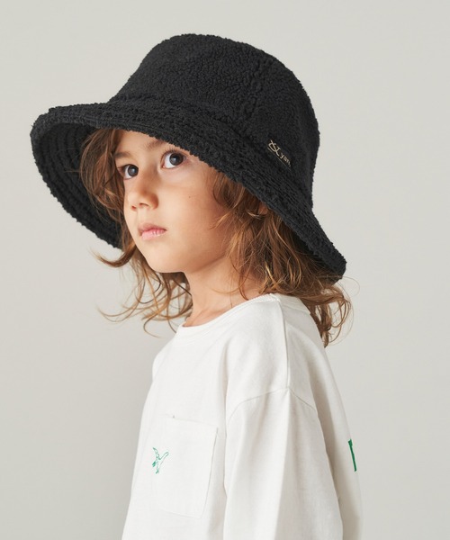 ＆yam（アンドヤム）の「ボアバケットハット【親子お揃い/リンクコーデ】（ハット・キッズ・ブラウン/グリーン/ベージュ/ブラック/グレー・FREE）」の2枚目の写真