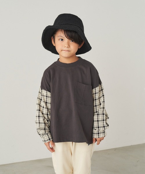 ＆yam（アンドヤム）の「ボアバケットハット【親子お揃い/リンクコーデ】（ハット・キッズ・ブラウン/グリーン/ベージュ/ブラック/グレー・FREE）」の11枚目の写真