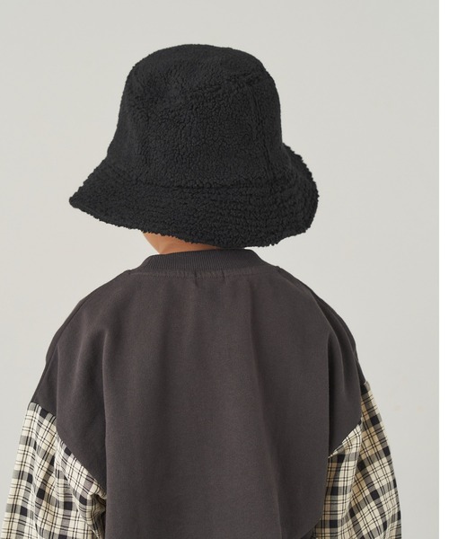 ＆yam（アンドヤム）の「ボアバケットハット【親子お揃い/リンクコーデ】（ハット・キッズ・ブラウン/グリーン/ベージュ/ブラック/グレー・FREE）」の10枚目の写真