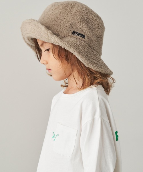 ＆yam（アンドヤム）の「ボアバケットハット【親子お揃い/リンクコーデ】（ハット・キッズ・ブラウン/グリーン/ベージュ/ブラック/グレー・FREE）」の16枚目の写真