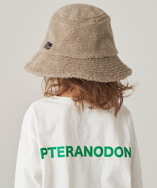 ＆yam（アンドヤム）の「ボアバケットハット【親子お揃い/リンクコーデ】（ハット・キッズ・ブラウン/グリーン/ベージュ/ブラック/グレー・FREE）」の17枚目の写真