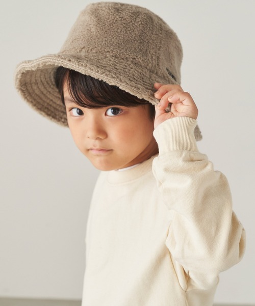 ＆yam（アンドヤム）の「ボアバケットハット【親子お揃い/リンクコーデ】（ハット・キッズ・ブラウン/グリーン/ベージュ/ブラック/グレー・FREE）」の18枚目の写真