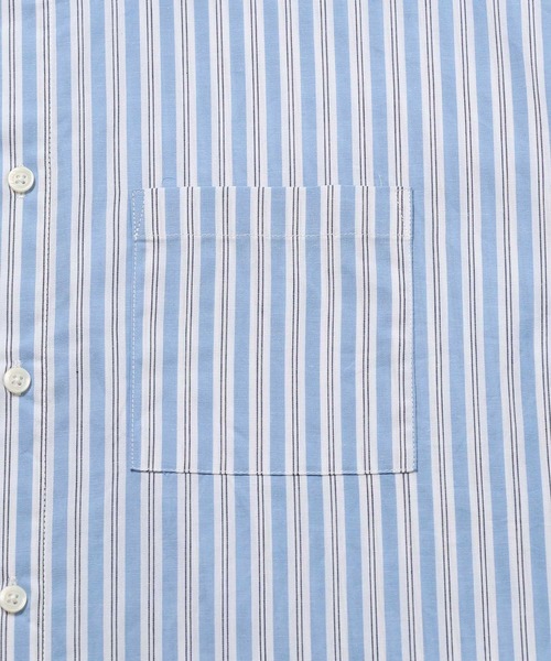 ADAM ET ROPE'（アダムエロペ）の「【アウトレット店舗・WEB限定】ストライプBDBIGシャツ（シャツ/ブラウス・メンズ・ベージュ系その他/ブルー系その他5・LL/L/M）」の9枚目の写真