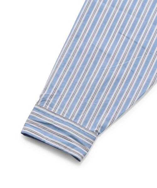 ADAM ET ROPE'（アダムエロペ）の「【アウトレット店舗・WEB限定】ストライプBDBIGシャツ（シャツ/ブラウス・メンズ・ベージュ系その他/ブルー系その他5・LL/L/M）」の6枚目の写真