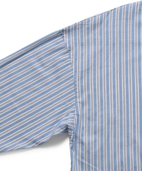 ADAM ET ROPE'（アダムエロペ）の「【アウトレット店舗・WEB限定】ストライプBDBIGシャツ（シャツ/ブラウス・メンズ・ベージュ系その他/ブルー系その他5・LL/L/M）」の5枚目の写真