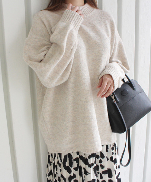 MODE ROBE（モードローブ）の「オーバーサイズニット（ニット/セーター・レディース・チャコールグレー/ベージュ/パープル/イエロー/アイボリー・FREE）」の14枚目の写真