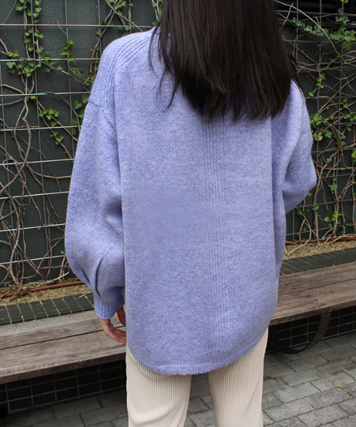 MODE ROBE（モードローブ）の「オーバーサイズニット（ニット/セーター・レディース・チャコールグレー/ベージュ/パープル/イエロー/アイボリー・FREE）」の6枚目の写真