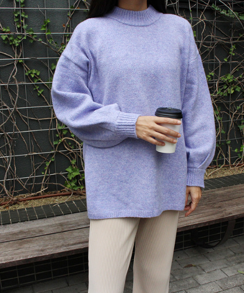 MODE ROBE（モードローブ）の「オーバーサイズニット（ニット/セーター・レディース・チャコールグレー/ベージュ/パープル/イエロー/アイボリー・FREE）」の8枚目の写真