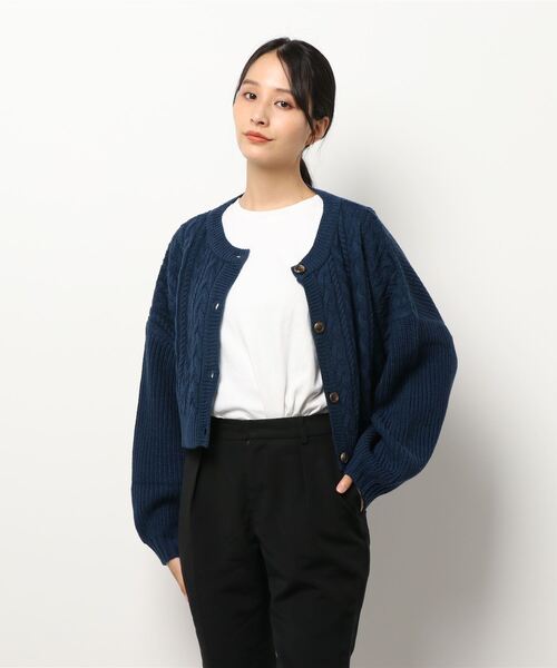 ehka sopo(エヘカソポ)の「ケーブルクロップドカーディガン ehka sopo(エヘカソポ)の「ケーブルクロップドカーディガン