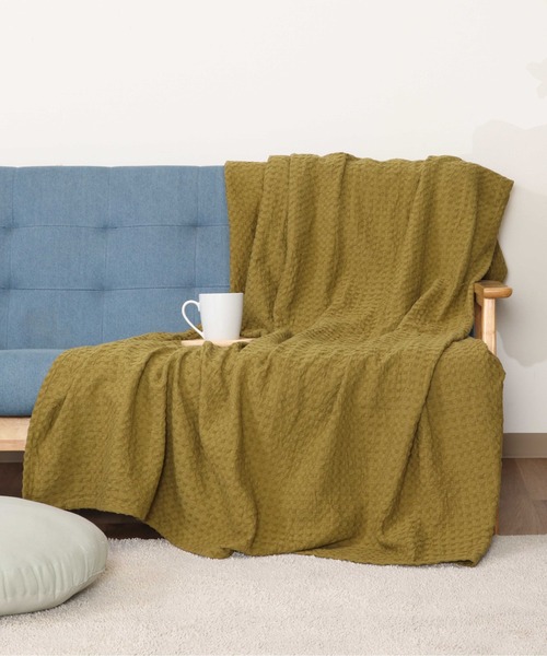 KATHARINE ROSS（キャサリンロス）の「【KATHARINE ROSS】CIRKEL ベッドカバーやソファーカバーにも使えるワッフルコットンスローケット140×200 WEB限定（ブランケット・レディース・チャコールグレー/アイボリー/ライトパープル/マスタード・MEDIUM）」の21枚目の写真