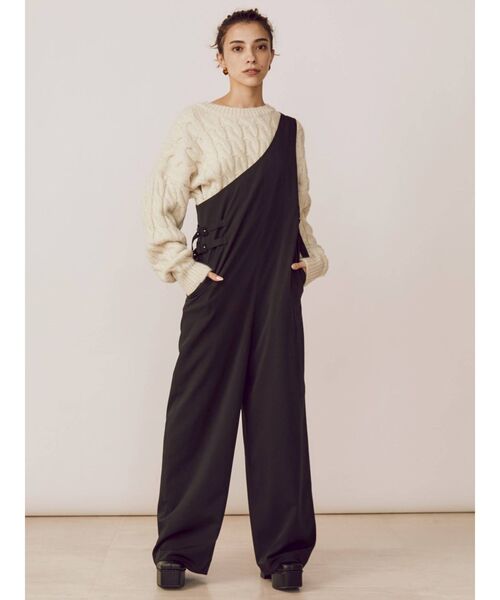 EVRIS（エヴリス）の「ショートラメケーブルニット（ニット/セーター・レディース・グリーン/ホワイト/ブラック・FREE）」の6枚目の写真