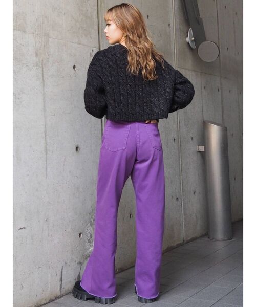 EVRIS（エヴリス）の「ショートラメケーブルニット（ニット/セーター・レディース・グリーン/ホワイト/ブラック・FREE）」の12枚目の写真