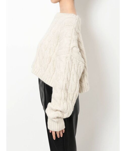 EVRIS（エヴリス）の「ショートラメケーブルニット（ニット/セーター・レディース・グリーン/ホワイト/ブラック・FREE）」の15枚目の写真