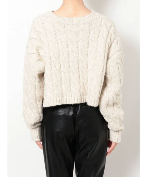 EVRIS（エヴリス）の「ショートラメケーブルニット（ニット/セーター・レディース・グリーン/ホワイト/ブラック・FREE）」の16枚目の写真