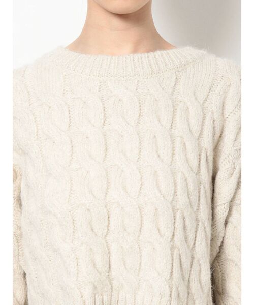 EVRIS（エヴリス）の「ショートラメケーブルニット（ニット/セーター・レディース・グリーン/ホワイト/ブラック・FREE）」の17枚目の写真