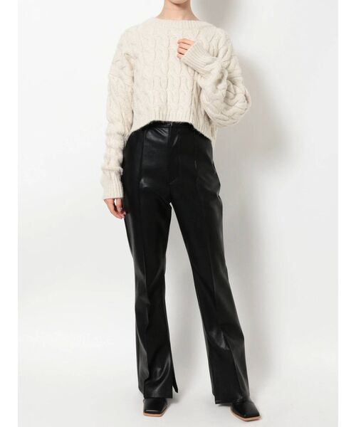 EVRIS（エヴリス）の「ショートラメケーブルニット（ニット/セーター・レディース・グリーン/ホワイト/ブラック・FREE）」の20枚目の写真