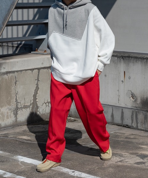 kutir(クティール)の「切り替え配色裏起毛ビッグシルエットパーカー(パーカー・メンズ・ブラック/グレー/カーキ・MEDIUM/LARGE)」の9枚目の写真