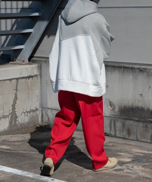 kutir(クティール)の「切り替え配色裏起毛ビッグシルエットパーカー(パーカー・メンズ・ブラック/グレー/カーキ・MEDIUM/LARGE)」の4枚目の写真