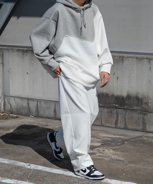 kutir(クティール)の「切り替え配色裏起毛ビッグシルエットパーカー(パーカー・メンズ・ブラック/グレー/カーキ・MEDIUM/LARGE)」の8枚目の写真