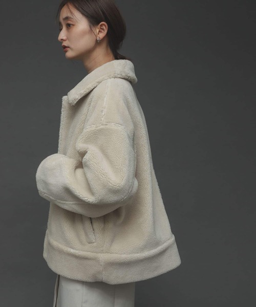 SENSE OF PLACE by URBAN RESEARCH(センスオブプレイスバイアーバンリサーチ)の「ボアブルゾン(ブルゾン・レディース・ブラック/ベージュ/アイボリー・ONE)」の16枚目の写真