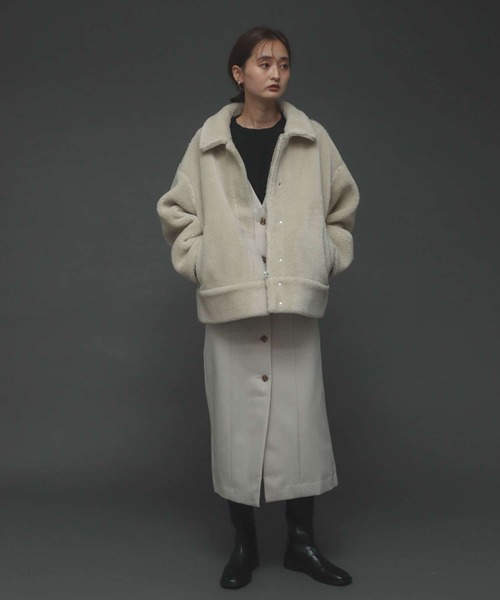 SENSE OF PLACE by URBAN RESEARCH(センスオブプレイスバイアーバンリサーチ)の「ボアブルゾン(ブルゾン・レディース・ブラック/ベージュ/アイボリー・ONE)」の10枚目の写真