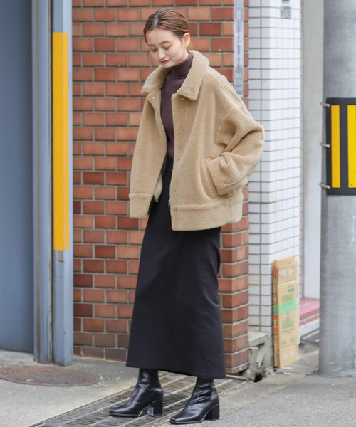 SENSE OF PLACE by URBAN RESEARCH(センスオブプレイスバイアーバンリサーチ)の「ボアブルゾン(ブルゾン・レディース・ブラック/ベージュ/アイボリー・ONE)」の4枚目の写真