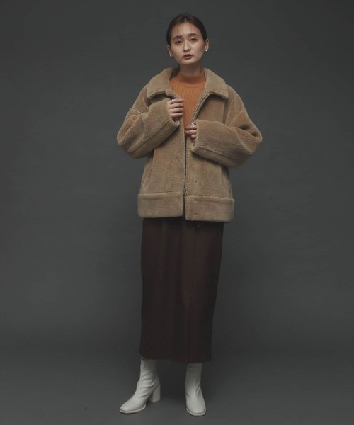 SENSE OF PLACE by URBAN RESEARCH(センスオブプレイスバイアーバンリサーチ)の「ボアブルゾン(ブルゾン・レディース・ブラック/ベージュ/アイボリー・ONE)」の17枚目の写真