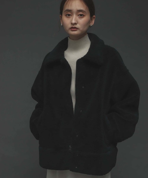 SENSE OF PLACE by URBAN RESEARCH(センスオブプレイスバイアーバンリサーチ)の「ボアブルゾン(ブルゾン・レディース・ブラック/ベージュ/アイボリー・ONE)」の21枚目の写真