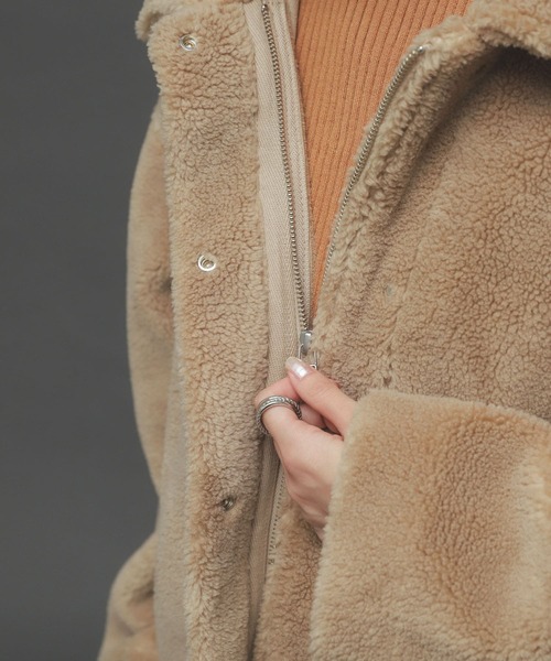 SENSE OF PLACE by URBAN RESEARCH(センスオブプレイスバイアーバンリサーチ)の「ボアブルゾン(ブルゾン・レディース・ブラック/ベージュ/アイボリー・ONE)」の22枚目の写真